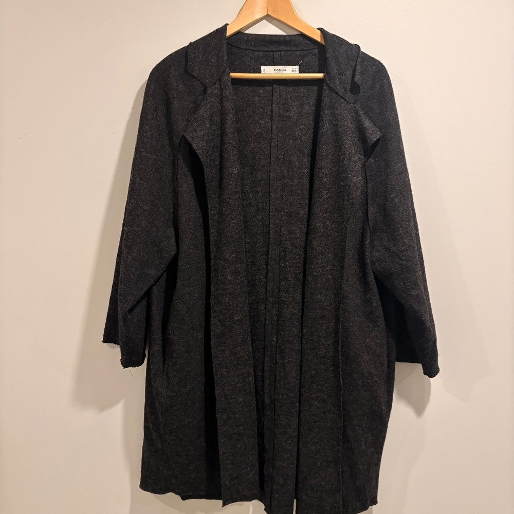 MANGO wool blend coat cardigan S
